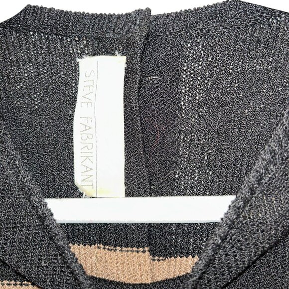 steve fabikant st john santan knit color block red black khaki sweater dress S - Picture 2 of 5